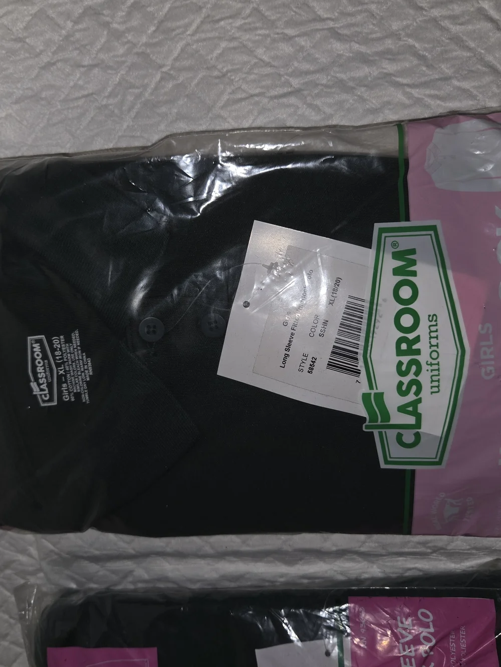 Bundle of 2 Uniforms Classroom Girls Green Long Sleeve Shirts Polo Size XL 18/20